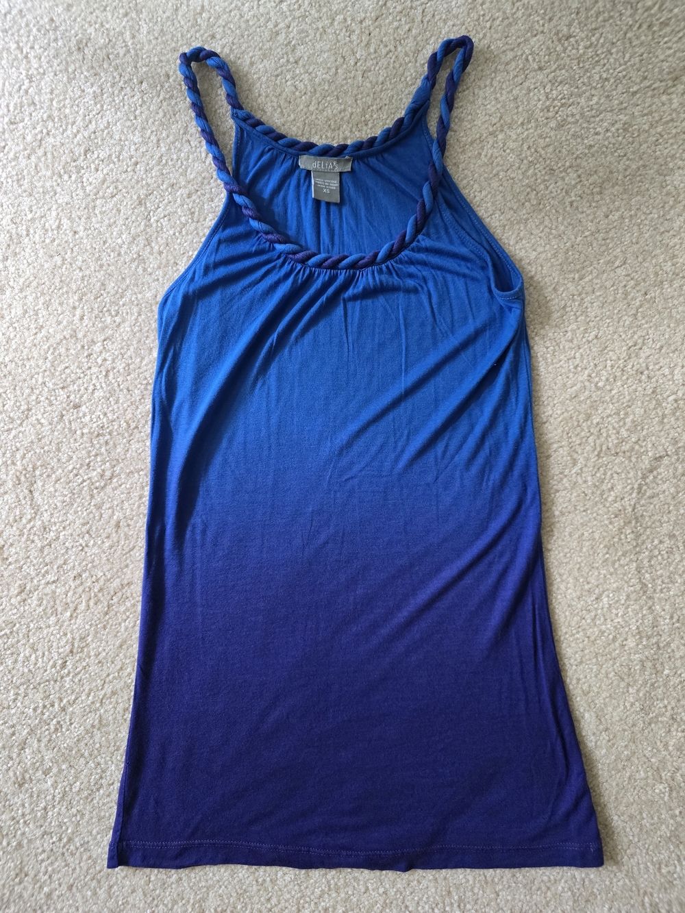 dELiA*s Blue Ombre Braided-Strap Tank Top